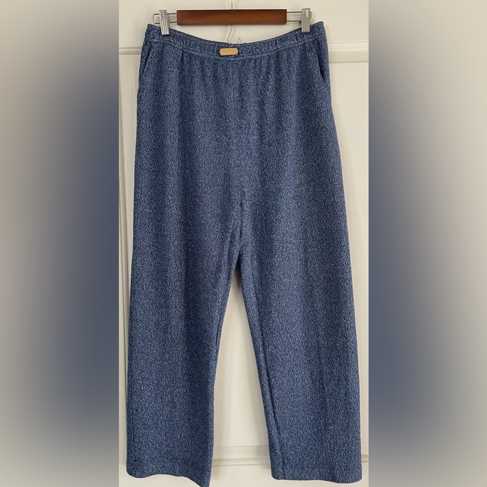 St. John Blue Textured Knit Pants